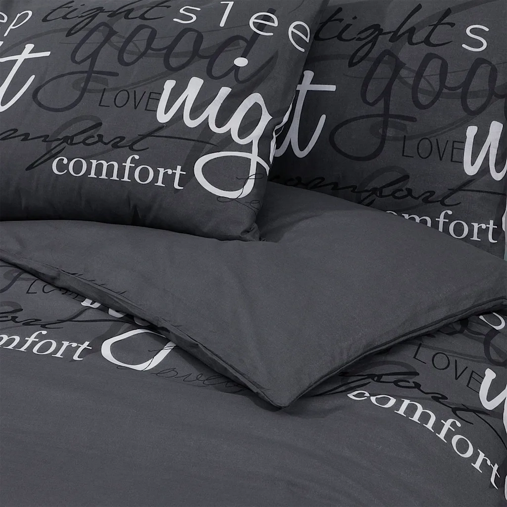 Set Copripiumino Nero 260x220 cm in Cotone CFW7361329
