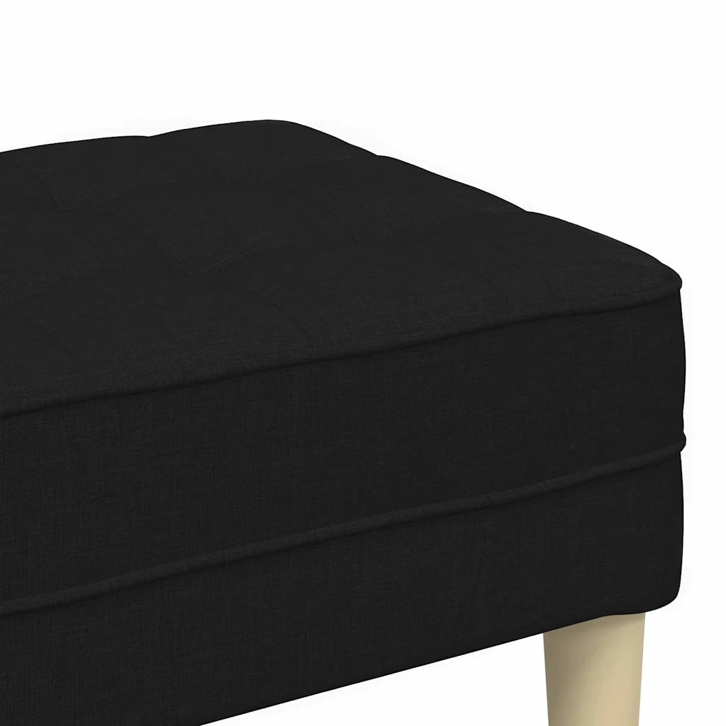 panchina con cuscino Nero 113 x 57 x 39 cm Tessuto CFW5722673