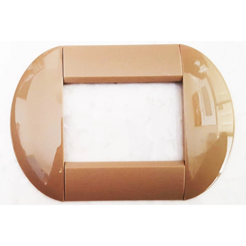 Trade Shop - Placca Placche Placchette Compatibili Living International Light Bombate Bticino - Marrone Chiaro -7 Fori     -