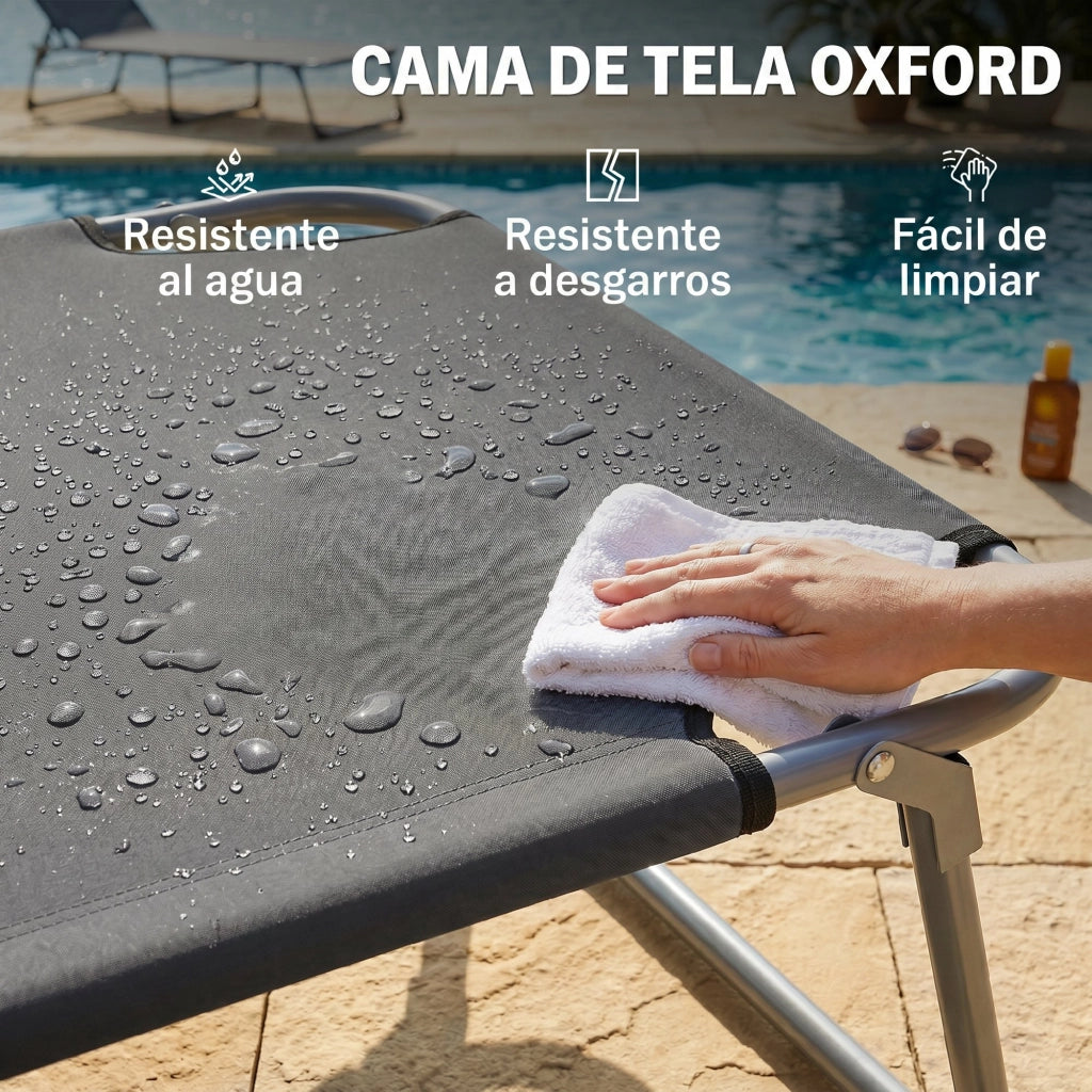Tumbona Pieghevole ¨C zephmum ¨C Grigio 187x58x36cm