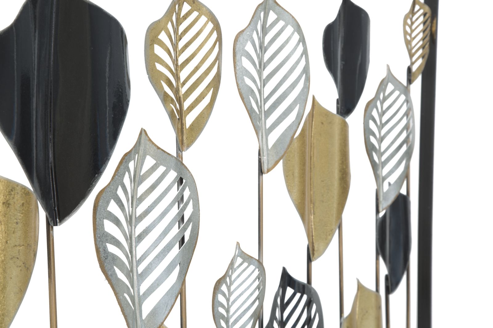 Pannello Lex 120x2,5x78,5 cm in Ferro Oro e Argento e Nero