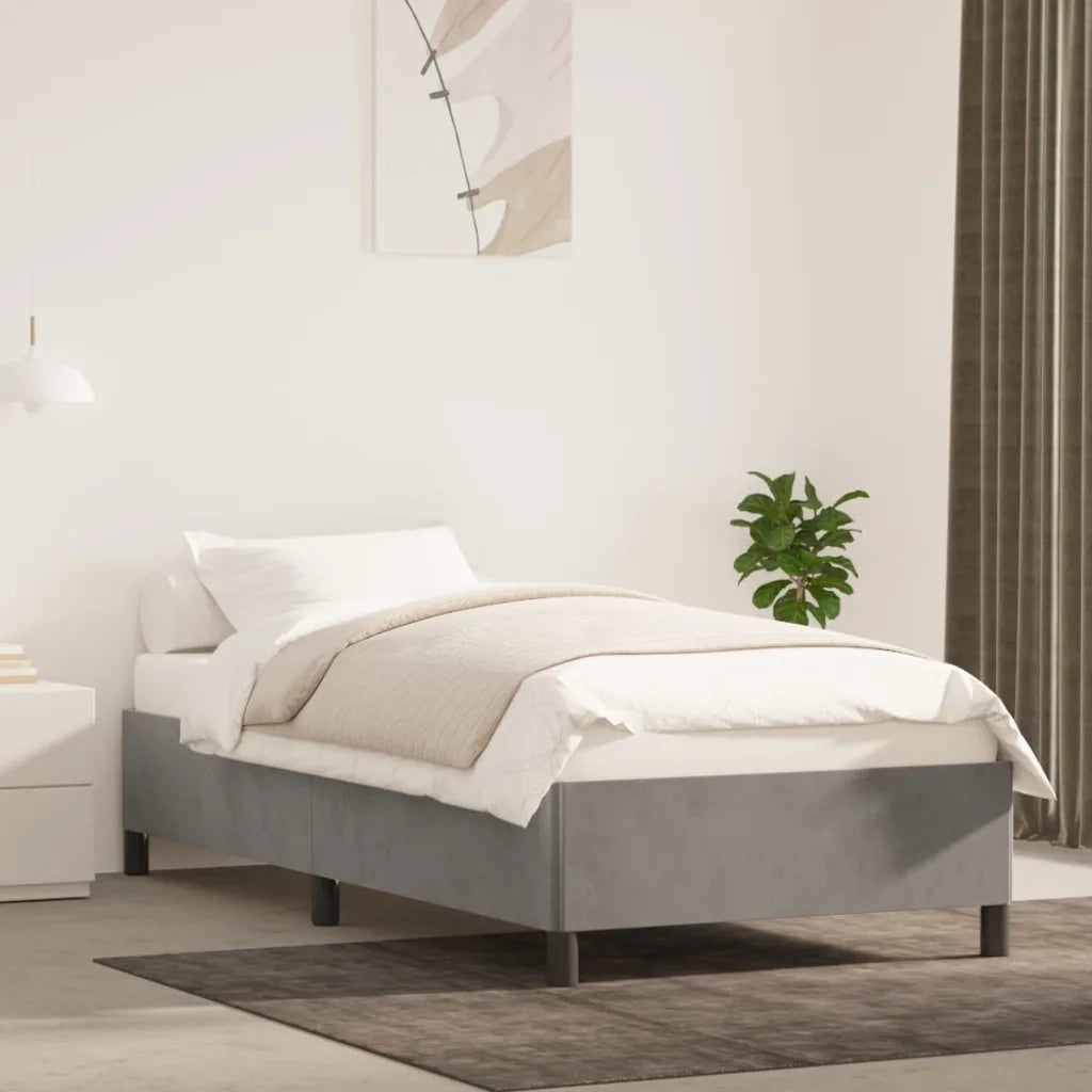 Giroletto senza Materasso-Struttura Letto Grigio Chiaro 100x200 cm Velluto 850474