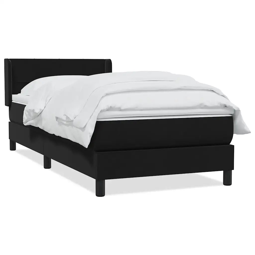 Giroletto a Molle con Materasso Nero 90x210 cm in Velluto