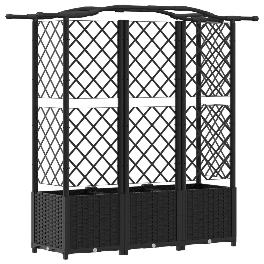 Letto Rialzato con Griglia e Tetto Nero 163 x 40 x 141 cm PP