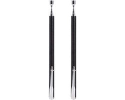 Due pezzi di strumento di rimozione magnetico telescopico, con design clip per penne, asta magnetica estendibile da 5,5" a 24", magneti telescopici in acciaio inossidabile, strumento di rimozione magnetico - nero