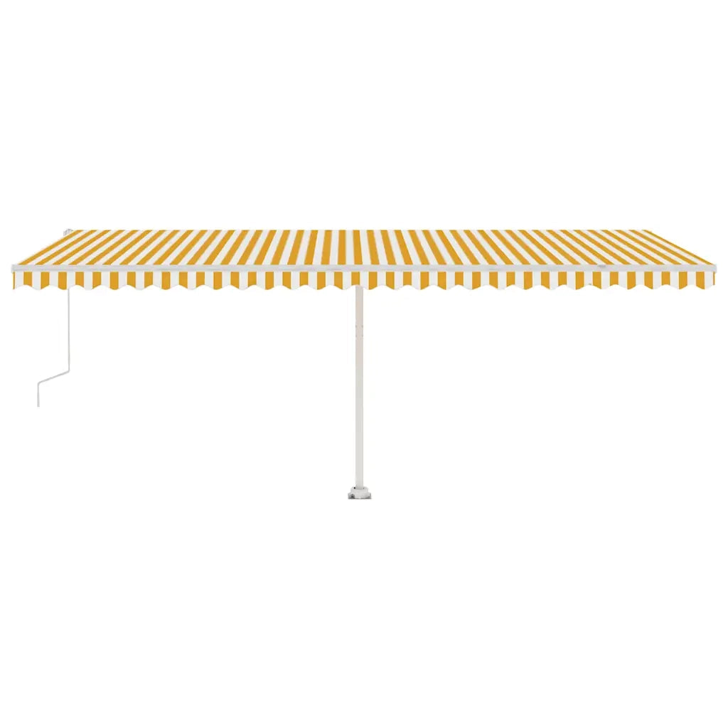 Tenda da Sole Autoportante Automatica 600x300 cm Gialla Bianca 3069608