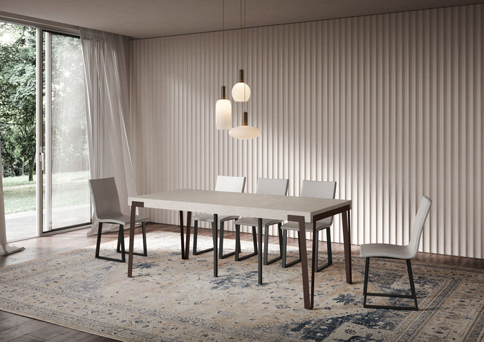 Consolle Allungabile 90-196x40x77 cm Rio Small Premium Cashmere Telaio Ruggine