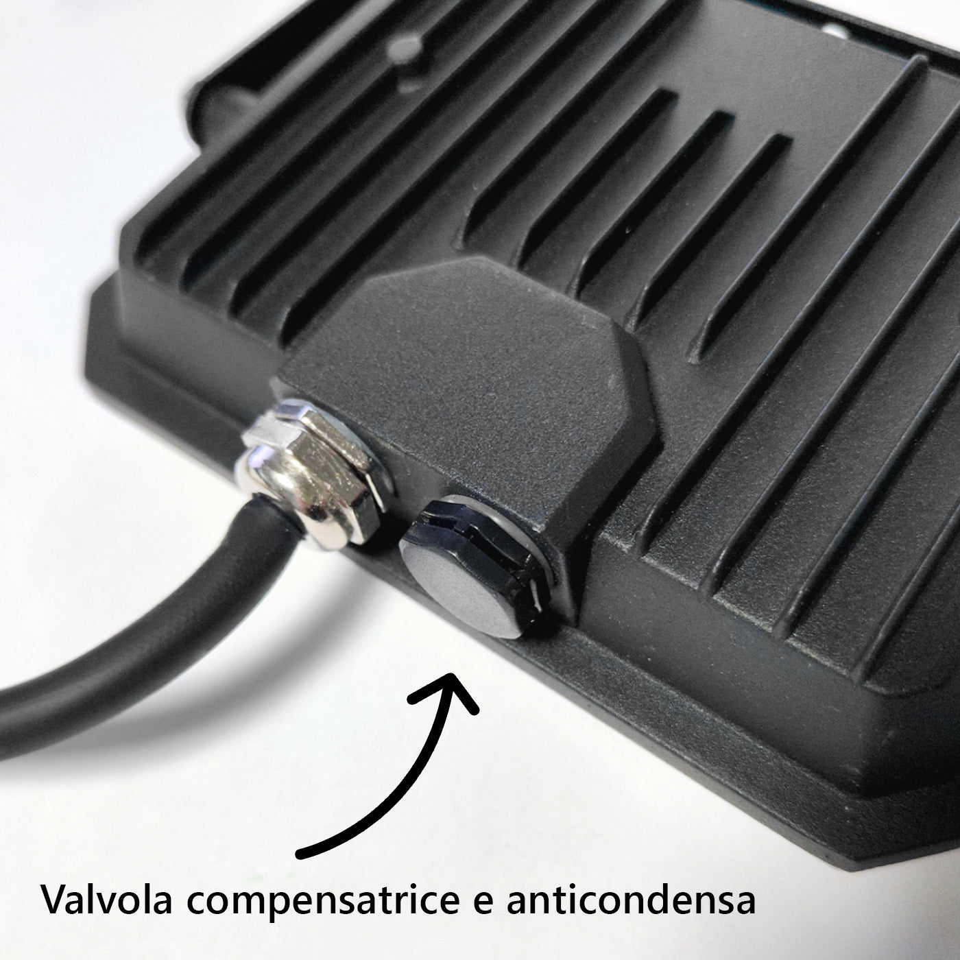 Proiettore a LED Nero Faro da esterno 230V 20W 4000K Cover Milky 2000lm 112x80x25,5 mm