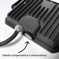 Proiettore a LED Nero Faro da esterno 230V 20W 4000K Cover Milky 2000lm 112x80x25,5 mm