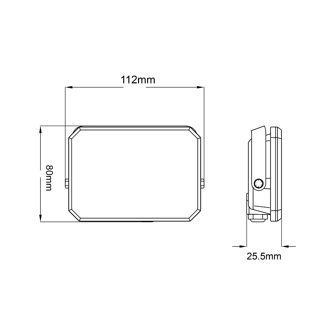 Proiettore a LED Nero Faro da esterno 230V 20W 4000K Cover Milky 2000lm 112x80x25,5 mm