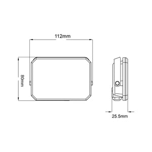 Proiettore a LED Nero Faro da esterno 230V 20W 4000K Cover Milky 2000lm 112x80x25,5 mm