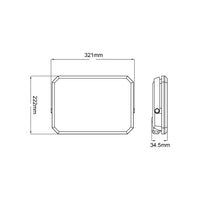 Proiettore a LED Nero Faro da esterno 230V 150W 4000K Cover Milky 15000lm 321x222x34.5 mm