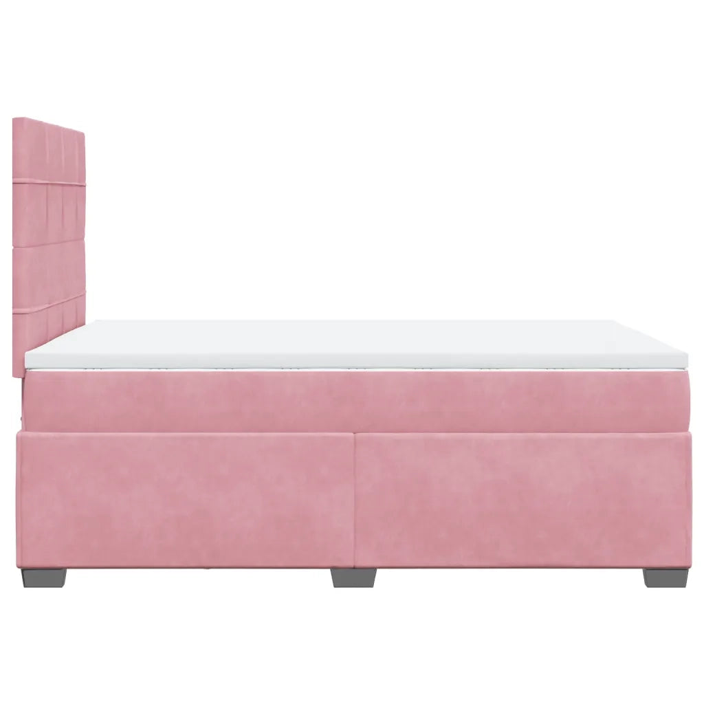Giroletto a Molle con Materasso Rosa 120x190 cm in Velluto