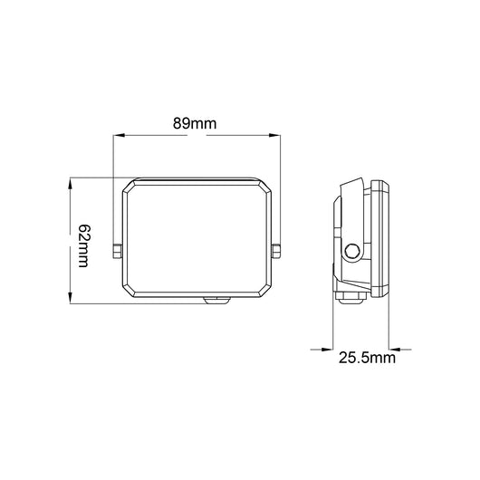 Proiettore a LED Bianco Faro da esterno 230V 10W 4000K Cover Milky 950lm 89x62x25,5 mm