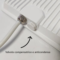 Proiettore a LED Bianco Faro da esterno 230V 20W 4000K Cover Milky 2000lm 112x80x25,5 mm