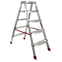 Marvin Scala in Alluminio 3 4 5 Gradini Doppia Salita Nancy Sgabello Pieghevole Richiudibile Salvaspazio Ripie 5 gradini