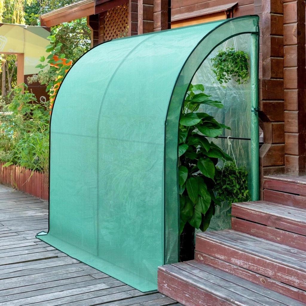 Serra da Giardino, Serra per Orto con 2 Porte Avvolgibili, Copertura per Piante con Telo PE a Rete 140 g/m2 e Telaio Metallico, Verde, 200x100x210cm