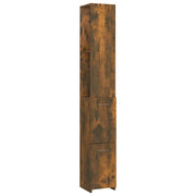 Armadietto Bagno | Armadio da bagno Rovere Fumo 25x26,5x170cm in Legno Multistrato