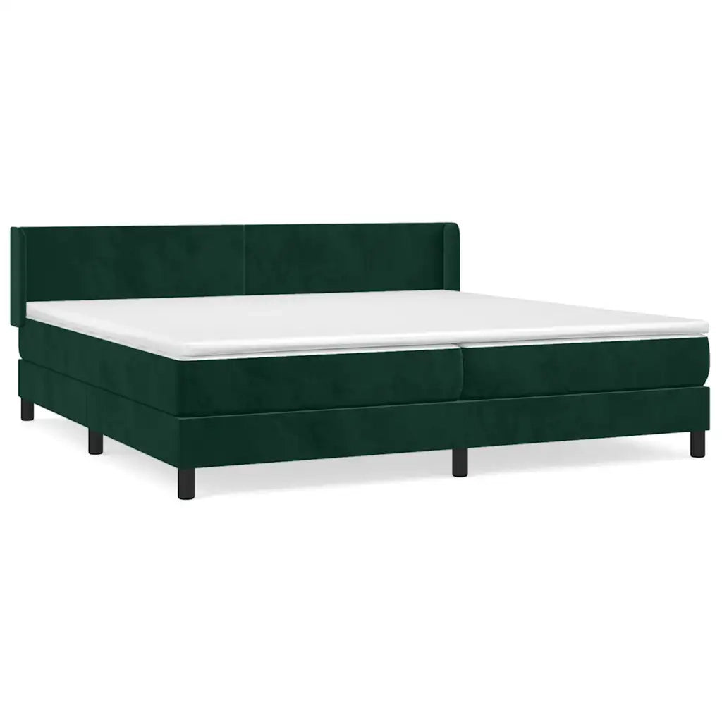 Giroletto a Molle con Materasso Verde Scuro 200x200 cm Velluto 3130862