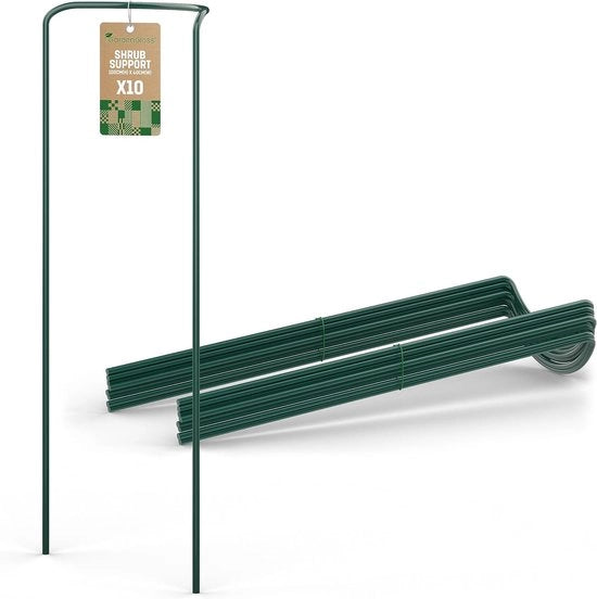 Sostegni in Acciaio a Forma di Foglia - Supporti per Piante per Rose e Hortensie - 10 Pezzi - 100cm x 40cm