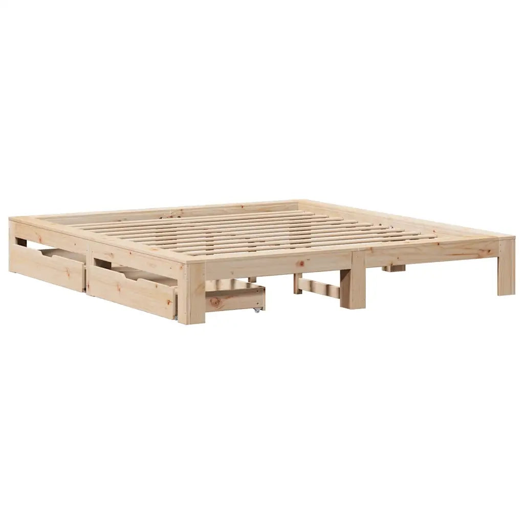 Giroletto senza Materasso 200x200 cm in Legno Massello di Pino