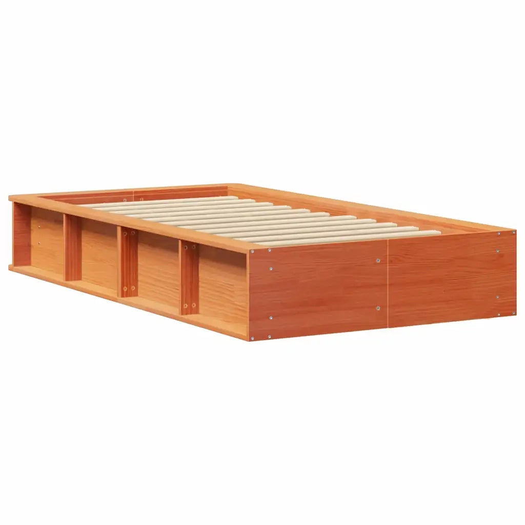 vidaXL Struttura del letto Cera marrone 90 x 190 cm Legno massello