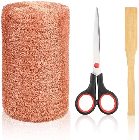 Controlla i roditori con gas di rame, 5 pollici x 35 ft anti filo set di 7 rulli per topi, topi, roditori, pipistrelli e lumache, kit DIY per sigillare buchi e riempire con spugna e cotone per trappole per topi