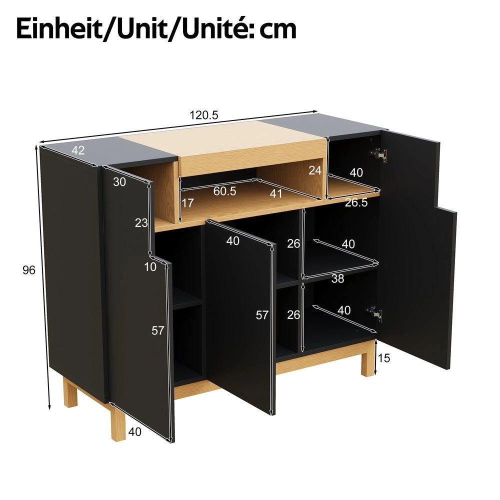 Credenza 3 Ante Multifunzionale ¨C MINIMAL ¨C Legno, Soggiorno e Sala da Pranzo