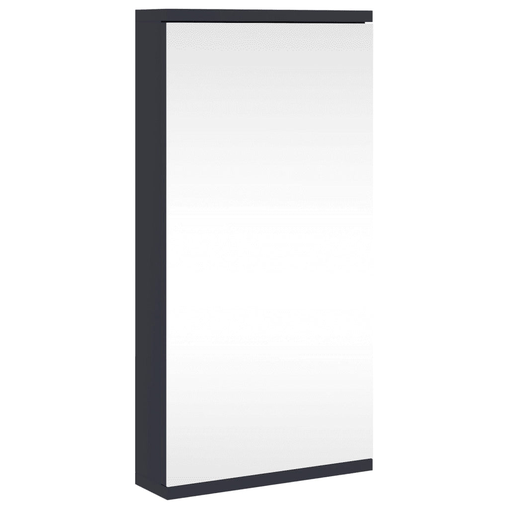 Armadietto Angolare con Specchio da Bagno Grigio 30x24x60 cm