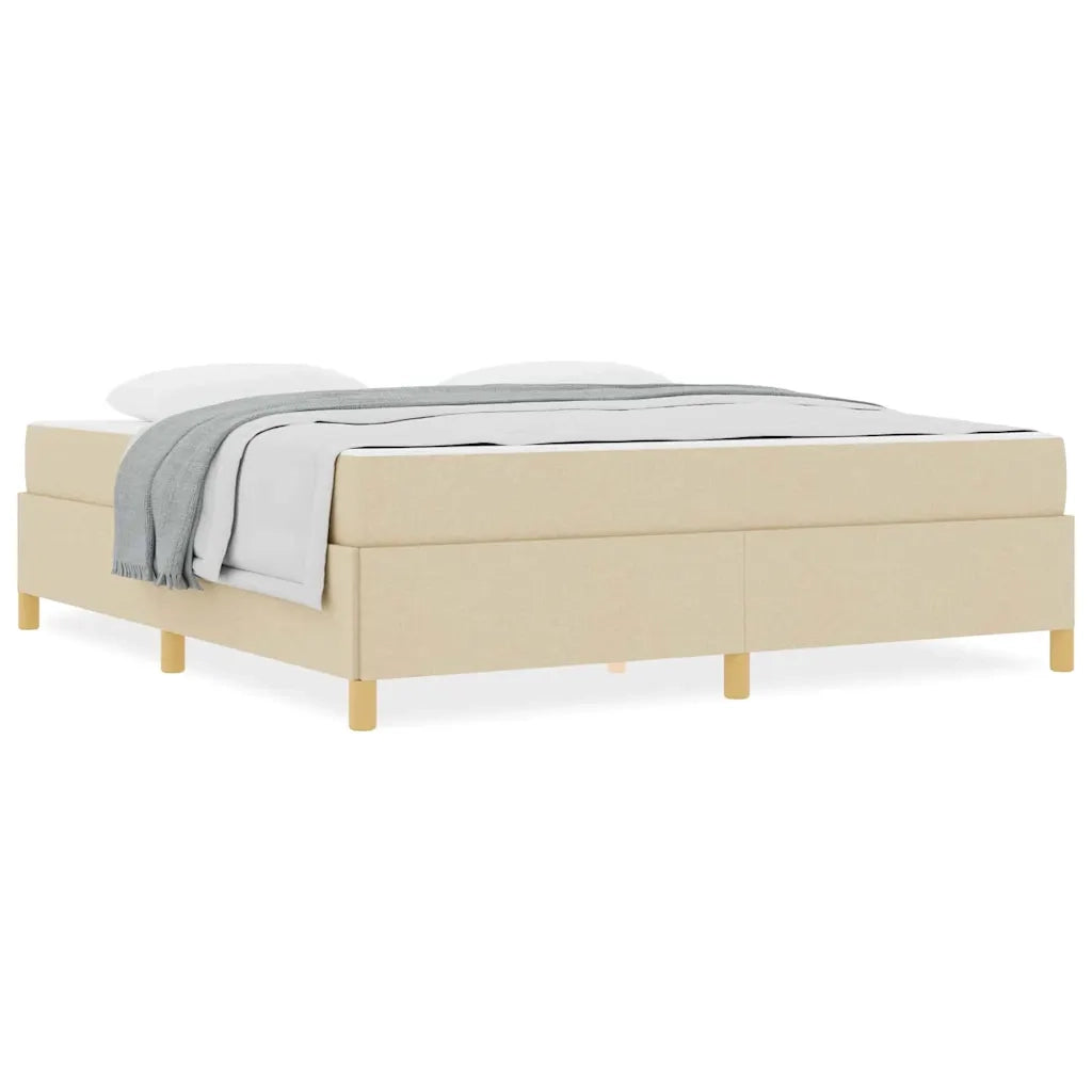 vidaXL Letto a molle Crema e Beige e Bianco 180 x 200 cm Tessuto