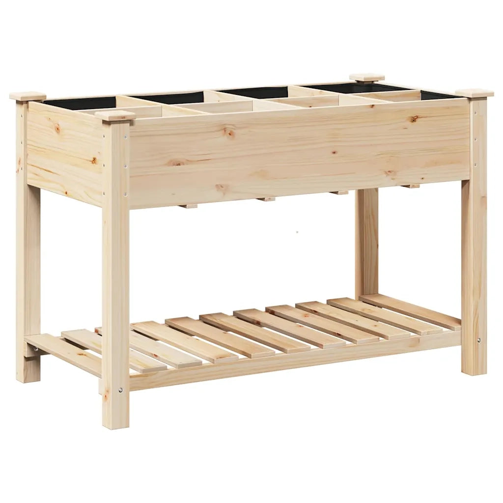 Fioriere | Cassetta per fiori | Vaso da giardino con lo scaffale Beige 115 x 59 x 76,5 cm