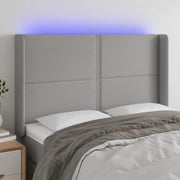 Testiera a LED-Testata con LED Grigio Chiaro 147x16x118/128 cm in Tessuto 991780