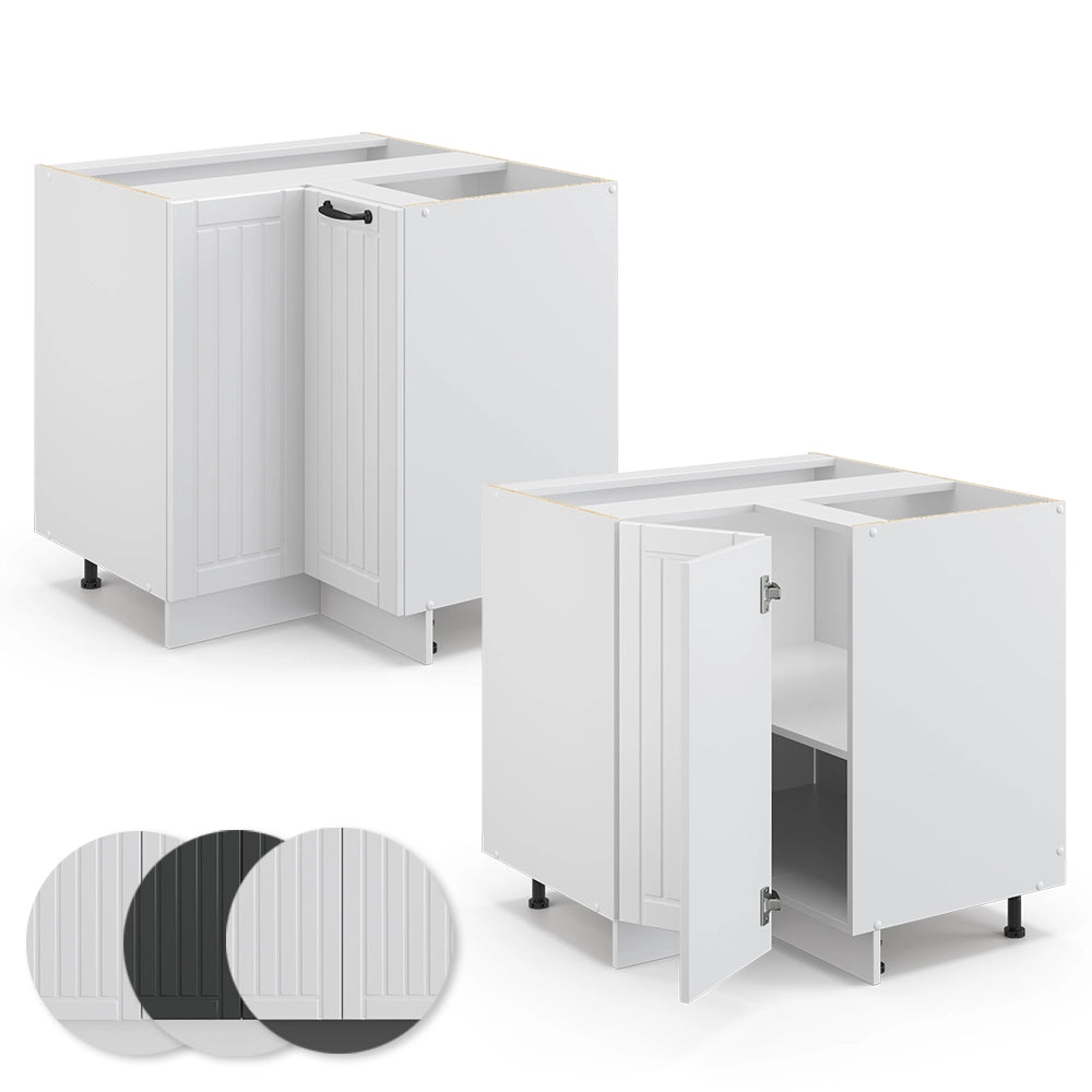 Vicco Mobile ad angolo cucina Bianco casa di campagna 80.5 cm , PL Rovere