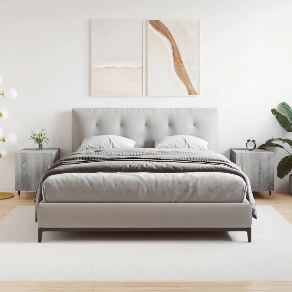 Set di 2 Comodini | Armadio da Notte | Mobiletto da notte Grigio Sonoma 40x40x50 cm in Legno Multistrato