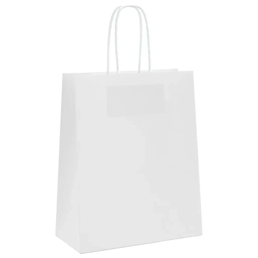 Sacchetti di Carta 250 pz con Manici Bianchi 18x8x22 cm