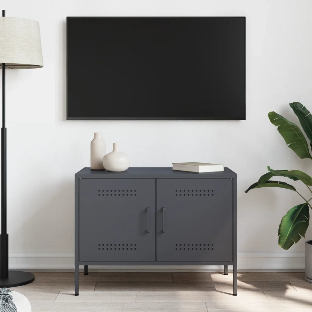 Mobile TV-Credenza per TV Antracite 68x39x50,5 cm in Acciaio