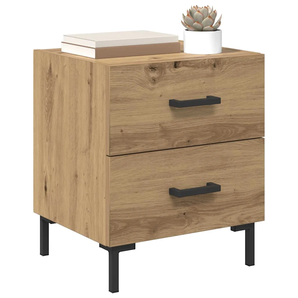 Comodino | Armadio da Notte | Mobiletto da notte Rovere artigianale 40 x 35 x 47,5 cm