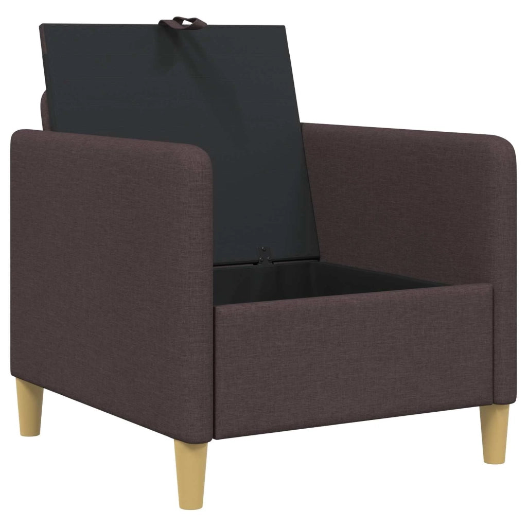 Divano con Storage Marrone Scuro 72 x 78 x 87 cm Poliestere 42036867