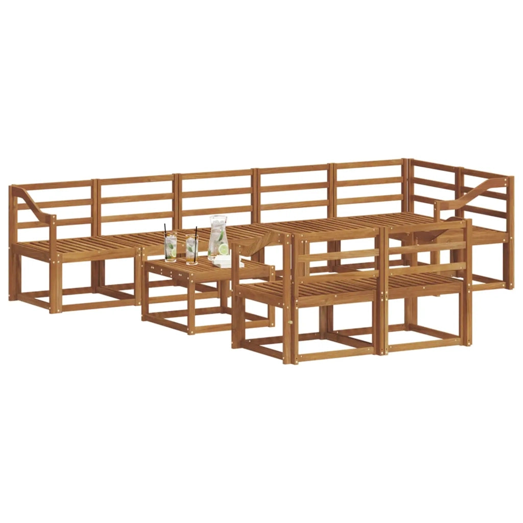 Set di divani da esterno 9 pcs Naturale