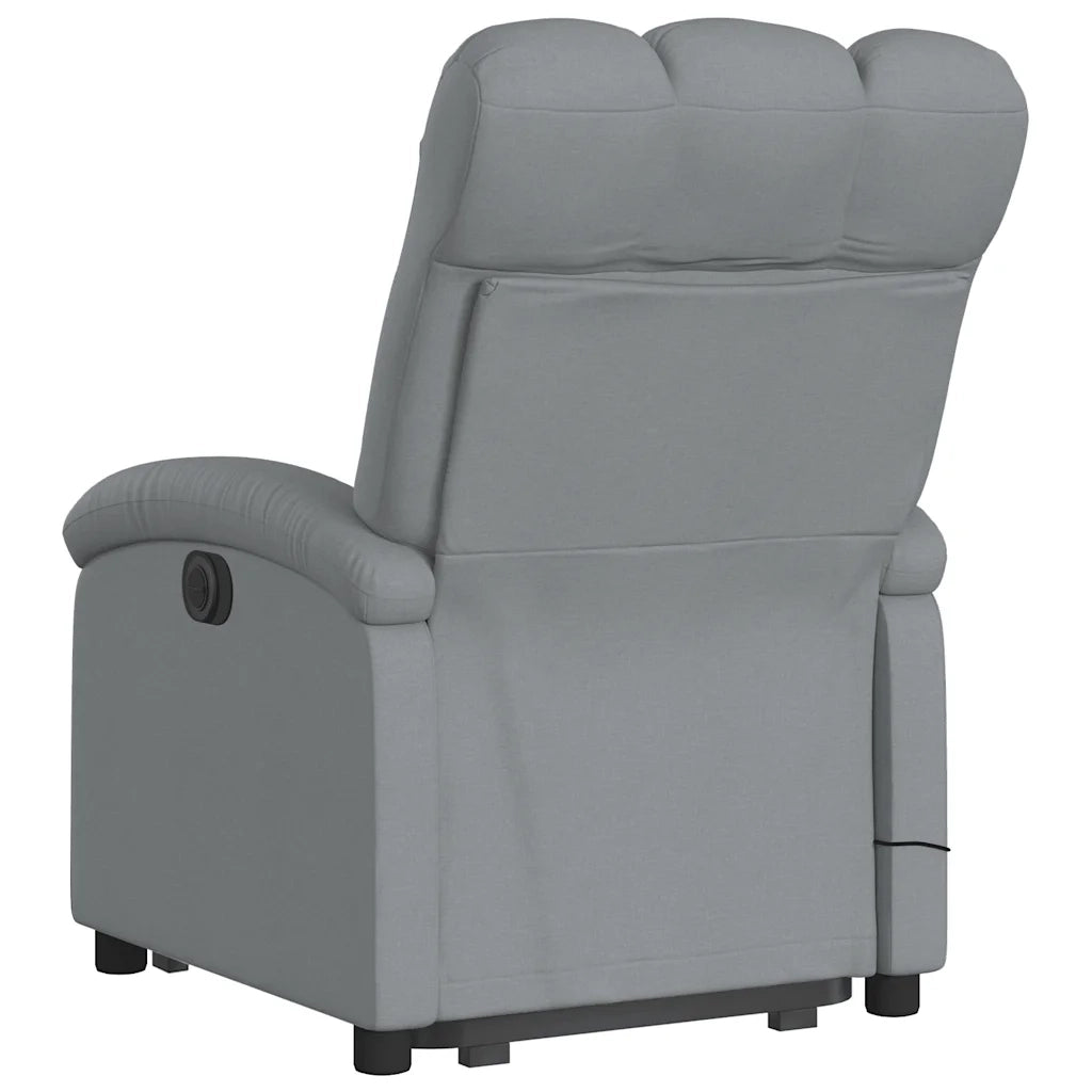 Poltrona Alzapersona Massaggi Reclinabile Grigio Chiaro Tessuto 3204104