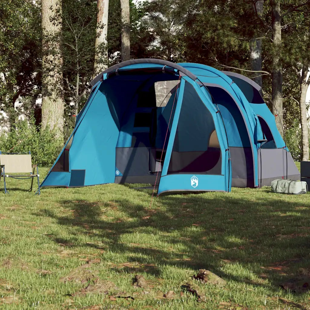Tenda da Campeggio a Tunnel per 4 Persone Blu Impermeabile 94744