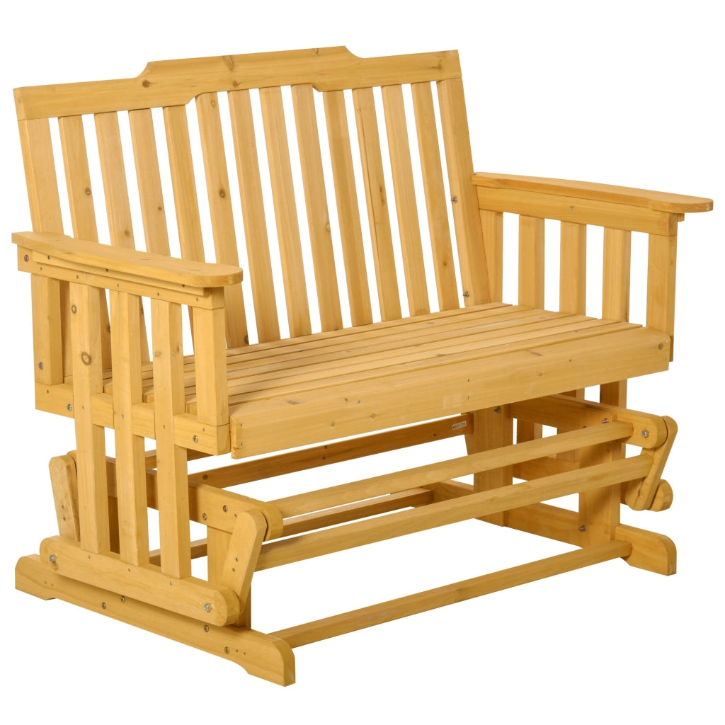 Panchina 2 Posti a Dondolo da Giardino 124x76x95 cm in  Legno