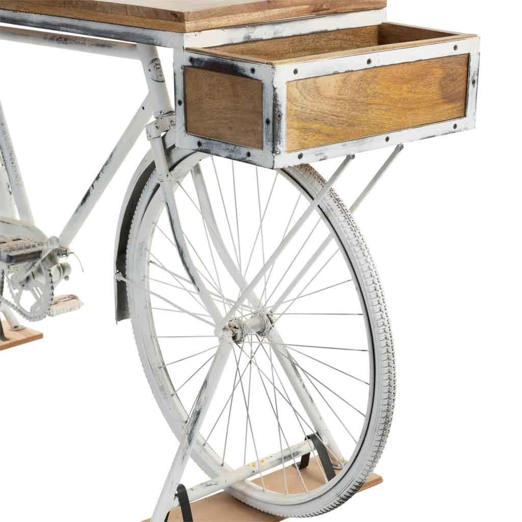Mobile da ingresso in legno bianco e metallo 198x50x90h