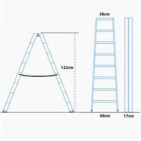 Marvin Scala in Alluminio 3 4 5 Gradini Doppia Salita Nancy Sgabello Pieghevole Richiudibile Salvaspazio Ripie 5 gradini