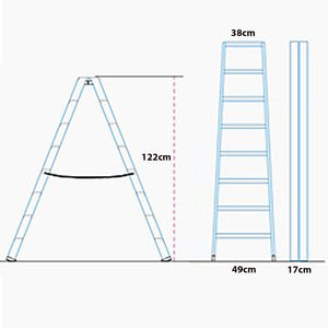 Marvin Scala in Alluminio 3 4 5 Gradini Doppia Salita Nancy Sgabello Pieghevole Richiudibile Salvaspazio Ripie 5 gradini