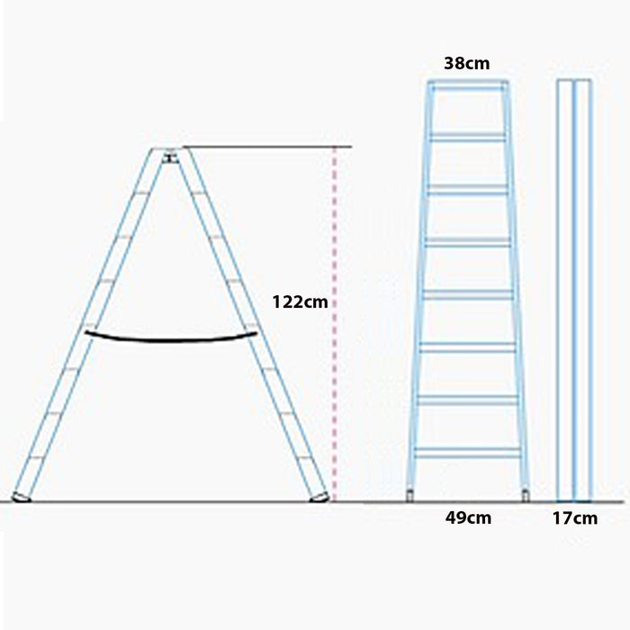 Marvin Scala in Alluminio 3 4 5 Gradini Doppia Salita Nancy Sgabello Pieghevole Richiudibile Salvaspazio Ripie 5 gradini