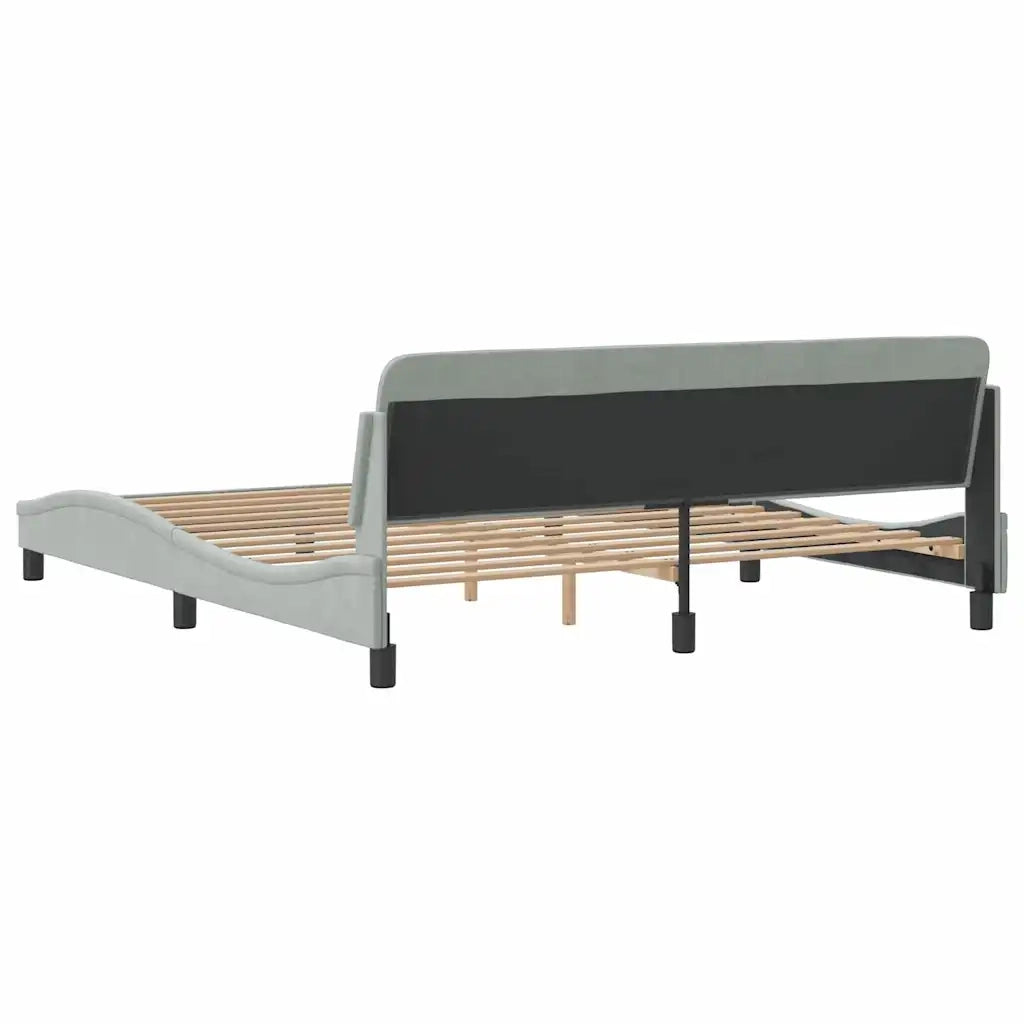 Giroletto-Struttura Letto Dover Grigio Chiaro 180x200 cm Velluto