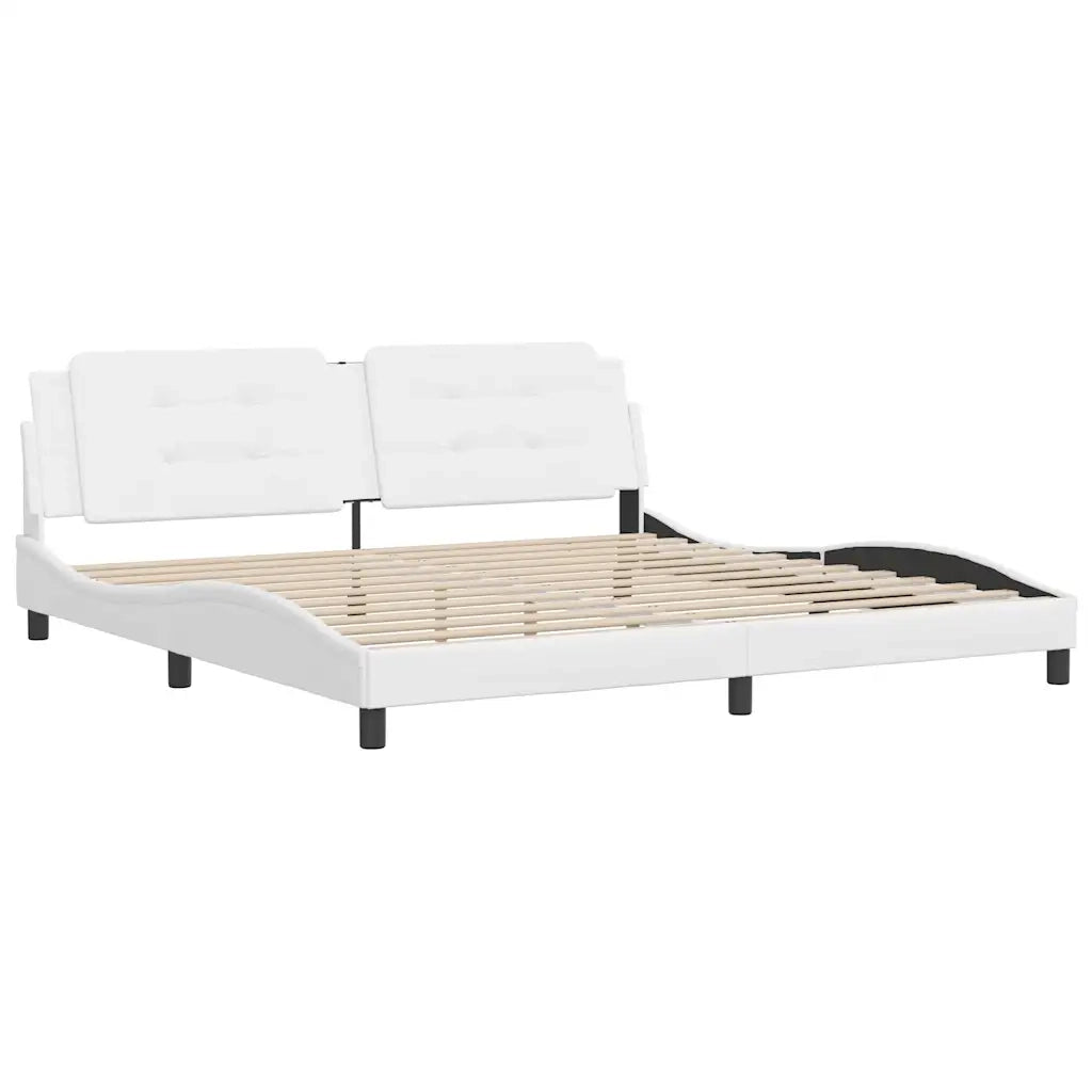 Giroletto senza Materasso Zadar Bianco 200x200 cm in Similpelle 3208206