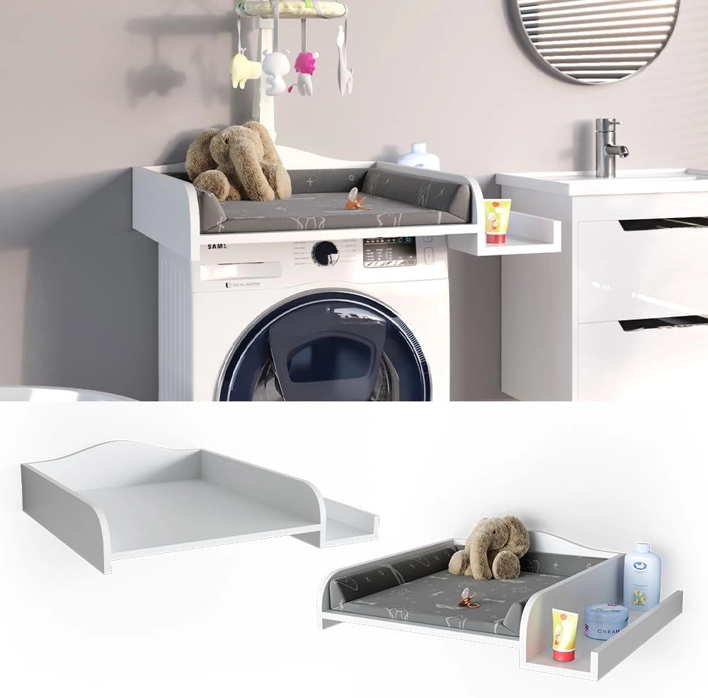 Vicco Piano fasciatoio, Bianco, 83 x 72 cm su lavatrice