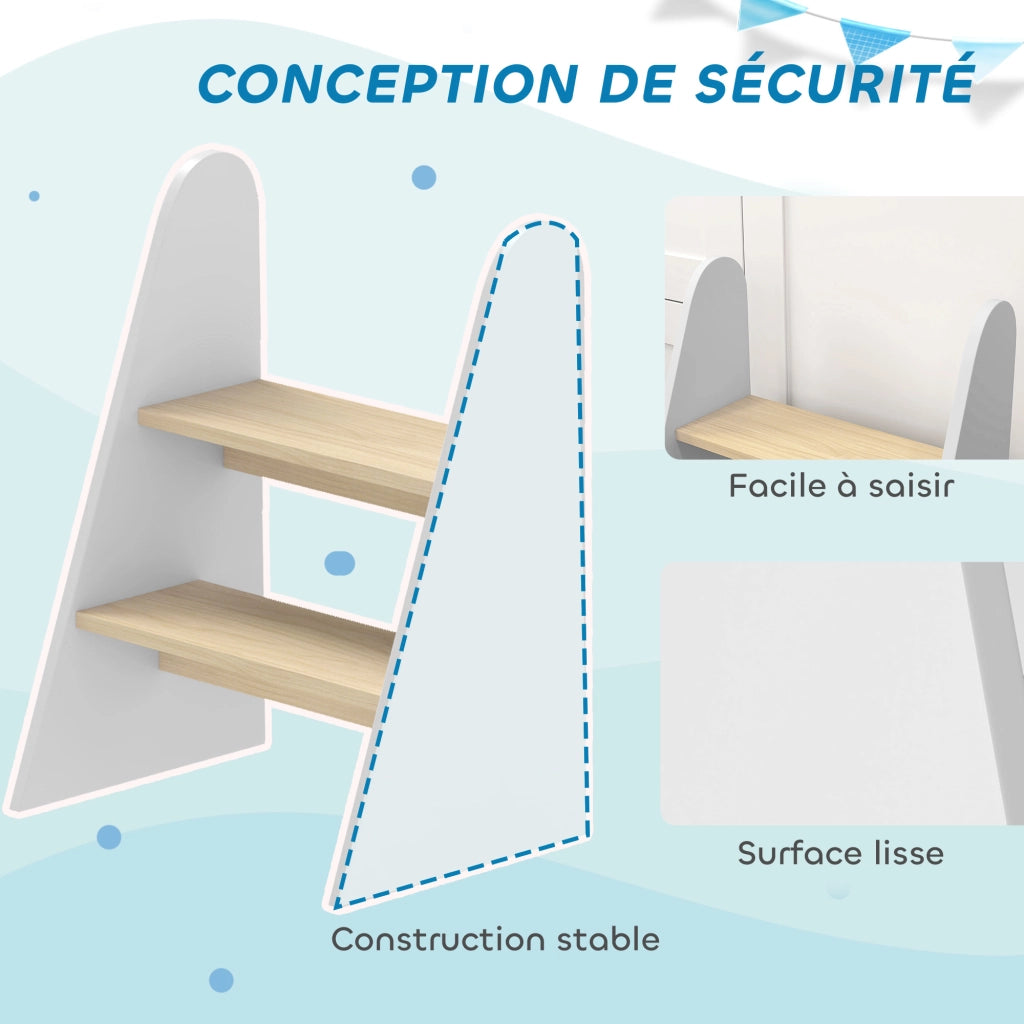 Sgabello 2 gradini bambini 3-8 anni ¨C Xylo ¨C legno bianco portata 20kg